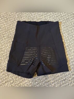 lululemon athletica Black High-Rise Laser-Cut Workout Shorts
